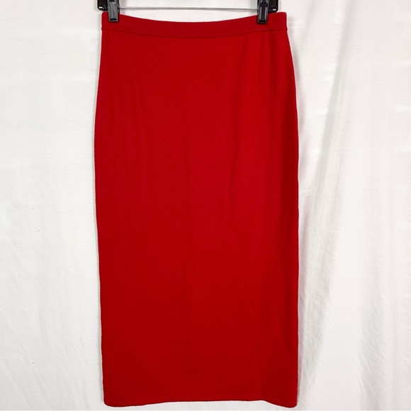 Liz Claiborne Vintage Vibrant Red Sweater Maxi Skirt Wool Cashmere Sm - Picture 2 of 4